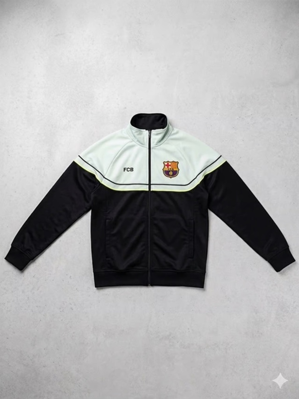 FC Barcelona Kids' Black & White Zip-Up Track Jacket
